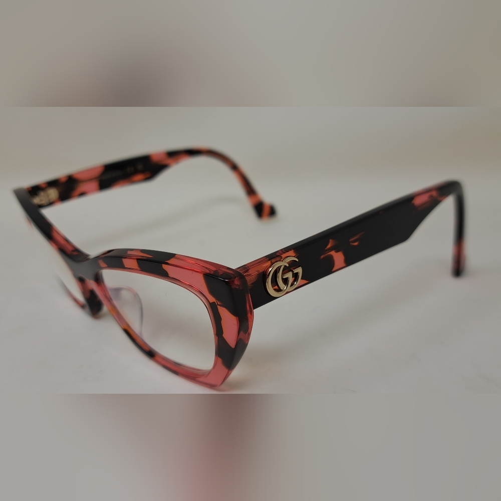 Gucci Women's Eye Glasses Red Havana Transparent Cat Eye GG1334O 003 52-20-145 - Picture 11 of 16